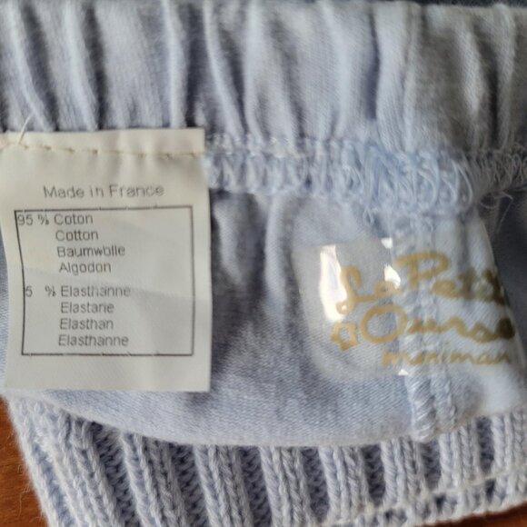 VTG NWOT La Petite Ourse Baby Boy 0-3 Months Cotton Blue Pullover and Pants Set - Picture 6 of 14